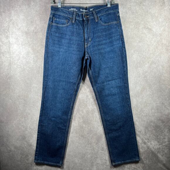 Goodfellow &‎ Co. Straight Recto Jeans Mens Size 36X32 Blue Dark Wash Denim NEW - Picture 1 of 11